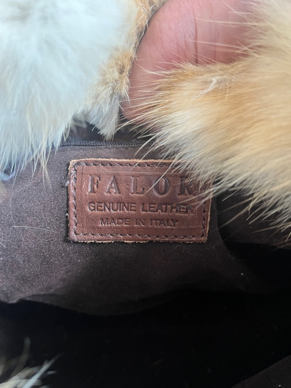 NWT Falor Handbag Genuine Leather Fox fur Greece Italy - Picture 10 of 11